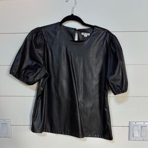 Ultra Pink Black Boxy Puff Sleeve Blouse